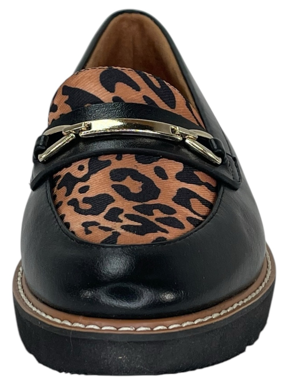 Naturalizer Elin Black Leopard Faux Leather Womens Penny Loafers Size 7M - Picture 6 of 11